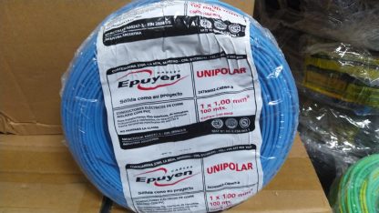 cable conductor unipolar cobre color celeste 1 mm rollo por 100m epuyen