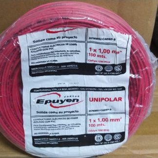 cable conductor unipolar cobre color rojo 1 mm rollo por 100m epuyen