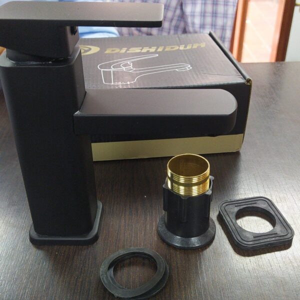 griferia monocomando baño labatorio negro 262c ht-0042