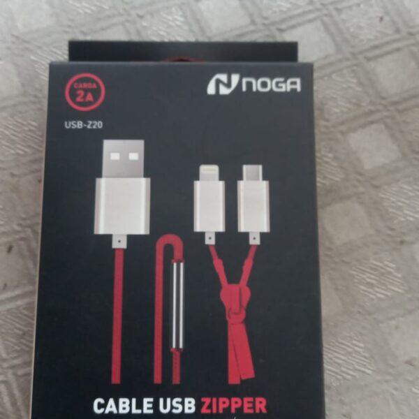 cable usb cierre noga zipper iphone + v8