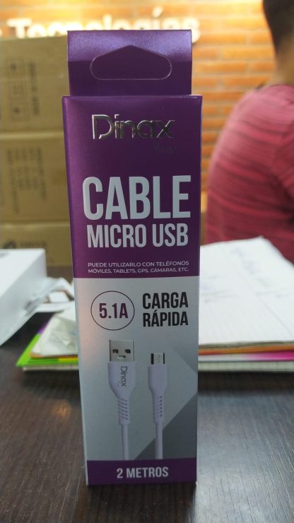 cable micro usb 5 am dinax v8 2 metros