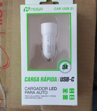 cargador rapida auto con ficha tipo c car-usb-21 noga net