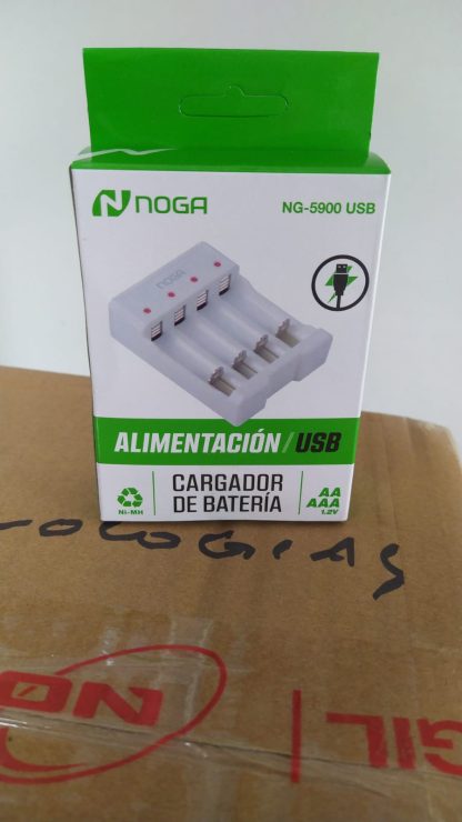 CARGADOR DE PILAS USB AA O AAA NOGA NET NG-5900 4 PILAS
