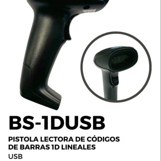 Pistola lectora de códigos de barras 1D Lineales - USB - Global bs-1dusb