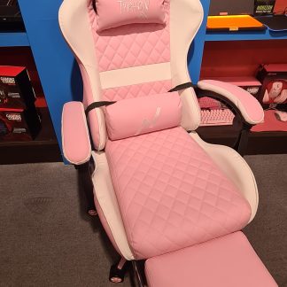 silla gamer TYPHON BK RS rosa y blanca