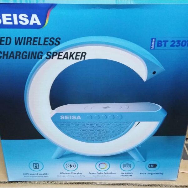 parlante bluethoot con luces y carga inalambrica seisa bt2391