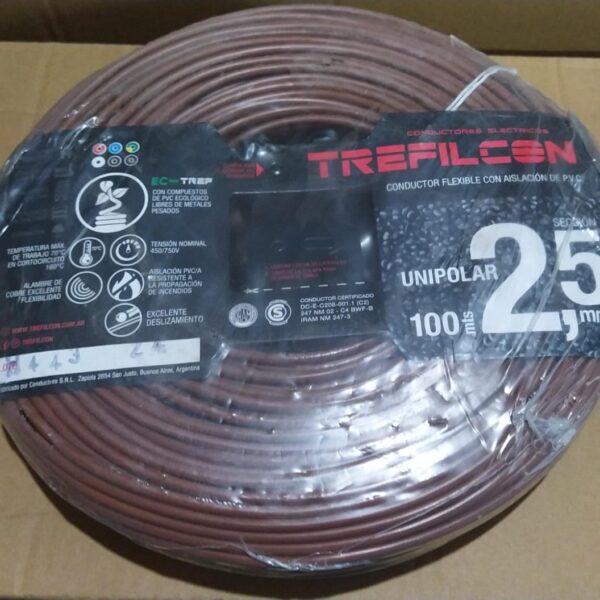 cable unipolar treficon rollo por 100 m marron 2.5mm