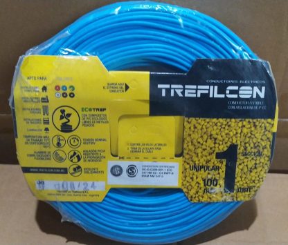 cable unipolar treficon rollo por 100 m azul 1mm certificado