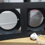 cardanico de embutir 2 luces negro para ar111 con spot gu10