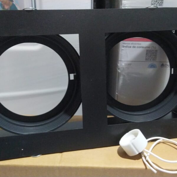 cardanico de embutir 2 luces negro para ar111 con spot gu10