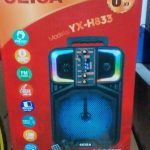 parlante con control y microfono 8" luces yx-h833 seisa