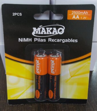 pila recargable makao aa 2500 mah blister por 2 unidades
