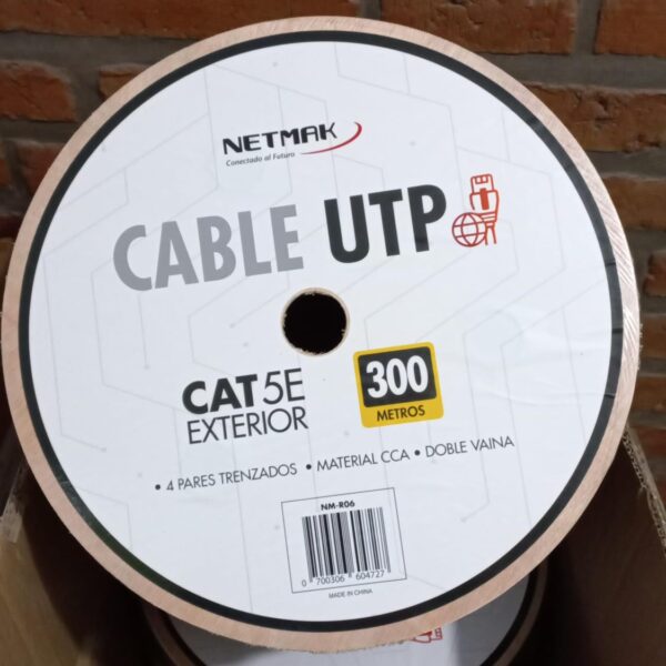 cable utp exterior cat 5 netmak 300 m bobina