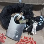 cadena con candado 50 mm moto o bici