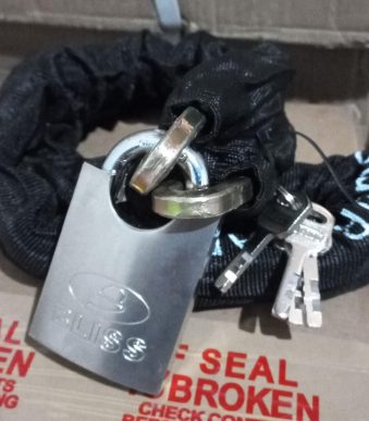 cadena con candado 50 mm moto o bici