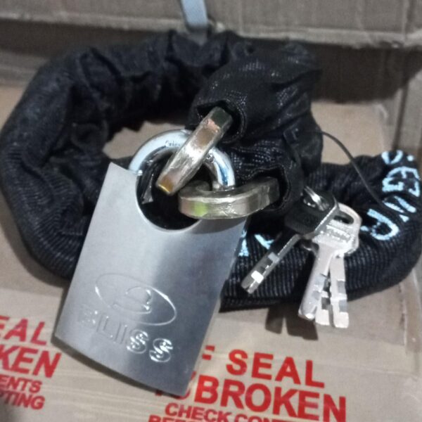 cadena con candado 50 mm moto o bici