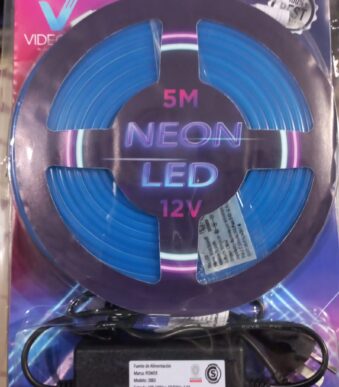 luz led tipo neon con fuente color verde