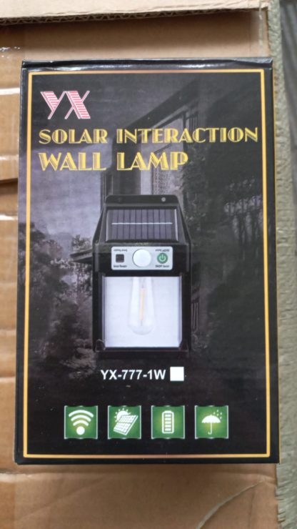 lámpara de pared de interacción solar, negra, yx-777