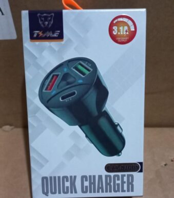 cargador auto 2 usb y 1 tipo c 53005 time