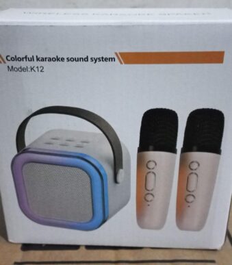 PARLANTE CON 2 MICROFONO KARAOKE K12