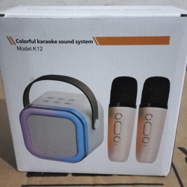 PARLANTE CON 2 MICROFONO KARAOKE K12
