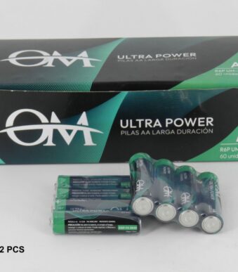 pilas om aa carbon cajita por 60 unidades