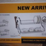 Escurridor Cromado Doble Con Bandeja Y Porta Utensilios secaplatos