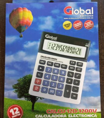 calculadora global metalica 12 digitos grande