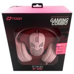 kit Auricular y mouse gamer rosa noga st-4201