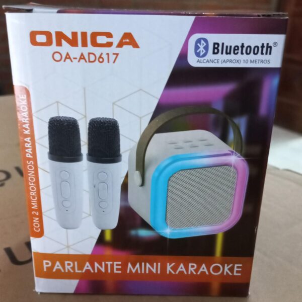 PARLANTE MINI KARAOKE 2 MICROFONOS ONICA  K12  OA-AD617