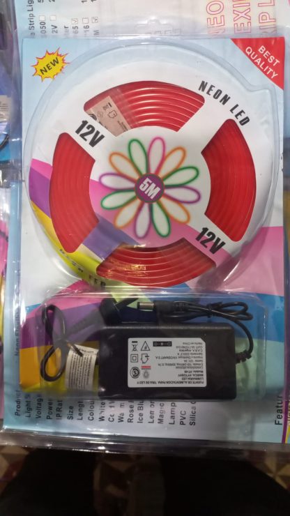 luz led tipo neon con fuente color rojo