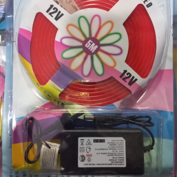 luz led tipo neon con fuente color rojo