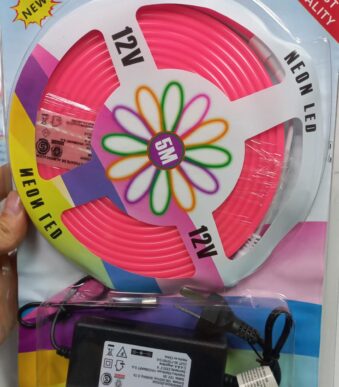 luz led tipo neon con fuente color rosa