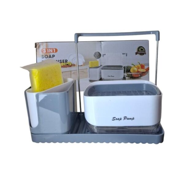 DISPENSADOR DE JABON PARA COCINA 3EN1 ORGANIZADOR Y ESPONJA ZH-300