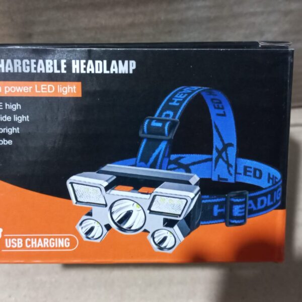 linterna minera 5 leds recargable usb xy501