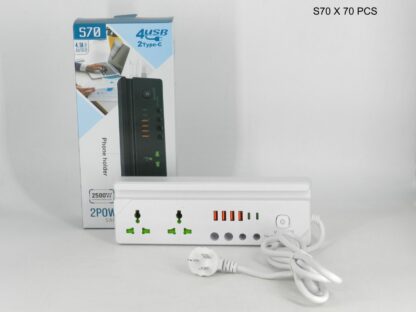 zapatilla premium s70 sirve para estufas 2000w con puertos usb y tipo c