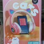 auricular bluethoot oreja de gatitos y luces grande cxt-b39m