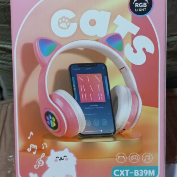 auricular bluethoot oreja de gatitos y luces grande cxt-b39m
