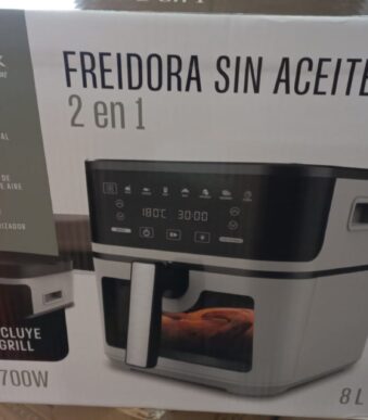 freidora sin aceite oryx 2 en 1 or-935a-1  8 litros