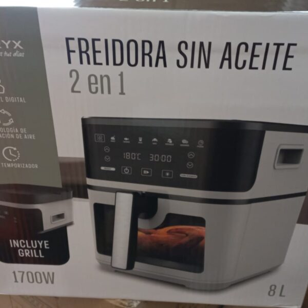 freidora sin aceite oryx 2 en 1 or-935a-1  8 litros