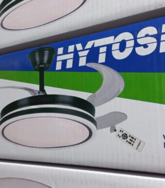 ventilador hytoshy retractil con luz 30w calida y fria modelo 8111