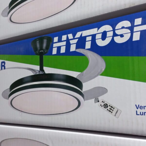 ventilador hytoshy retractil con luz 30w calida y fria modelo 8111