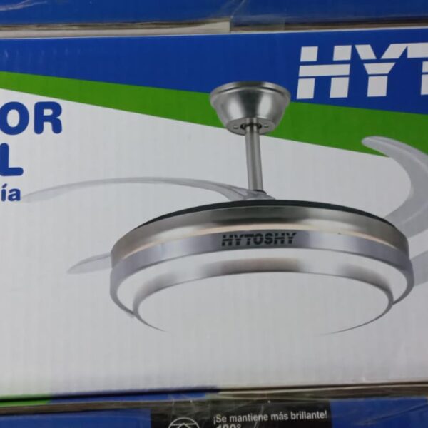 ventilador hytoshy retractil con luz 40w calida y fria modelo 8003