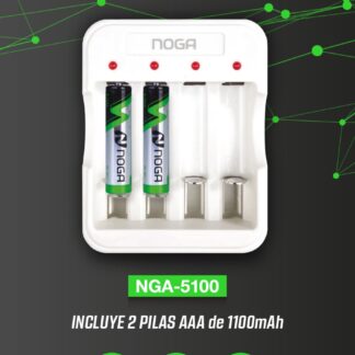 CARGADOR DE PILA USB + 2 PILAS AA NGA-5200