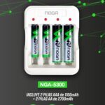 CARGADOR DE PILA USB + 2 PILAS AA + 2 PILAS AAA NGA-5300