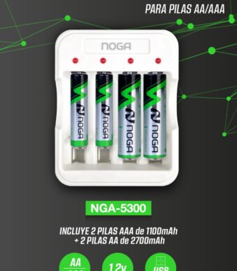 CARGADOR DE PILA USB + 2 PILAS AA + 2 PILAS AAA NGA-5300