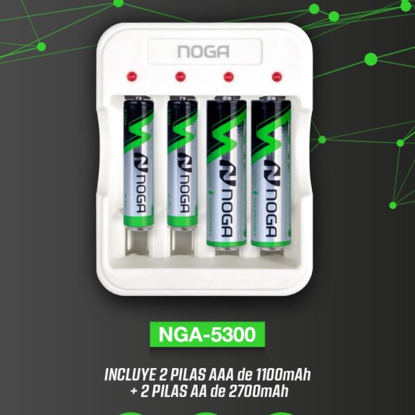 CARGADOR DE PILA USB + 2 PILAS AA + 2 PILAS AAA NGA-5300