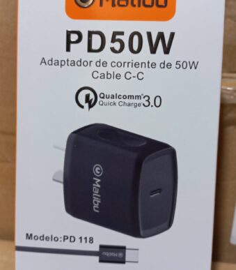 CARGADOR TIPO C A TIPO C 50 W PD118-C MALIBU