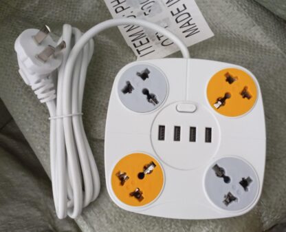 Zapatilla 4 Enchufes Toma 220v 4 Usb codigo 501