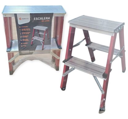 escalera banquito 2 peldaños aluminio oryx td-lad05